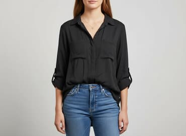 eleganckie bluzki czarne: Bluzka damska, rozmiar M — 6