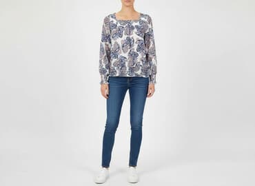 modne bluzki z bufiastymi rękawami: Bluzka damska, rozmiar S — 5