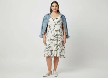 sukienki beżowe midi: Miaoni, Sukienka damska, rozmiar XL — 6