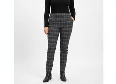 spodnie piżamowe w kratę damskie: C&A, Spodnie materiałowe damskie, rozmiar XL — 7