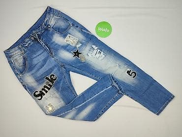 jeansy patchworkowe: Jeansy damskie, rozmiar L — 2