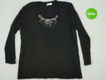 top z piórami czarny: Bonita, Bluzka damska, XL — 2