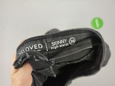 jeansy damskie z wysokim stanem na gumce: Ulubione, Jeansy damskie, rozmiar S — 4