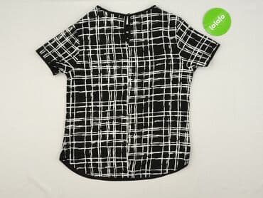 bluzka w kratę czarno biala: Bluzka damska, rozmiar S — 4