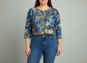 eleganckie bluzki w kwiaty: Bluzka damska, rozmiar 2XL — 6