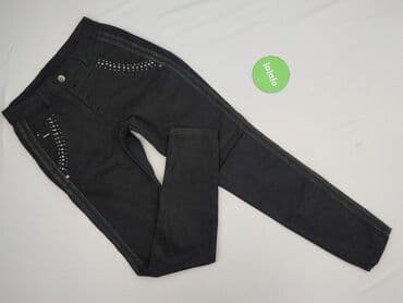 czarne spodnie z białą nitką: Jeansy damskie, rozmiar S — 3