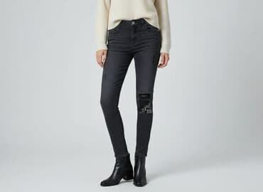 dżinsy w serduszka: Queen Hearts, Jeansy damskie, rozmiar S — 7