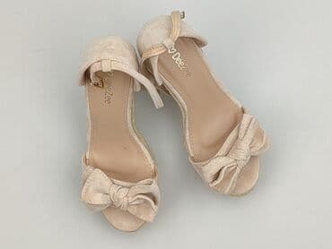 stradivarius pomarańczowe buty na obcasie: Sandały damskie, 37 — 1