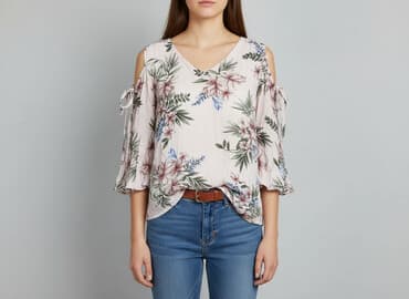 bluzka z odkrytym ramieniem allegro: F&F, Bluzka damska, rozmiar M — 7