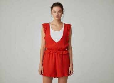 czerwony kombinezon krotki: Axara, Kombinezon damski, rozmiar S — 6