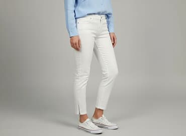 biale szerokie jeansy: Madoc, Jeansy damskie, rozmiar S — 6