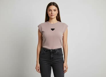 bluzki w paski krótki rękaw: T-shirt damski, rozmiar S — 1