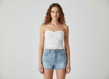białe body bershka: Bershka, Top damski, rozmiar XS — 7