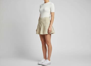 spódnice jeansowe beżowa: Spódnica damska, rozmiar S — 6