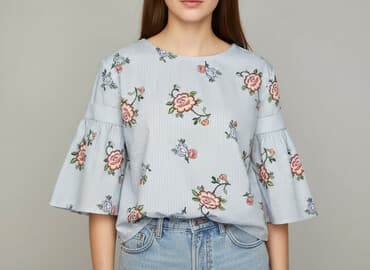 białe bluzki 3 4 rękaw: Bluzka damska, rozmiar M — 5