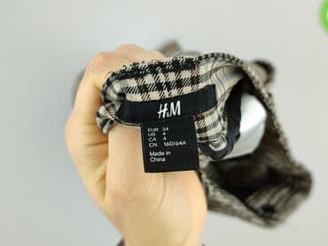 spodnie czerwone w kratę h m: H&M, Material trousers for women, size XS — 5