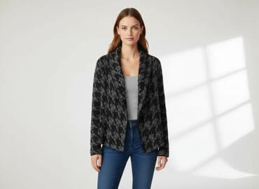 sweter z dodatkiem moheru: Kardigan damski, M — 7