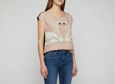 szara bluzka h m: H&M, Bluzka damska, rozmiar S — 6