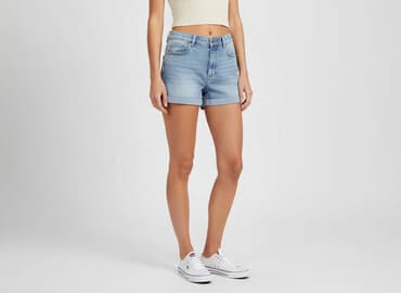 szerokie krótkie spodenki jeansowe: H&M, Shorts for women, size L — 1