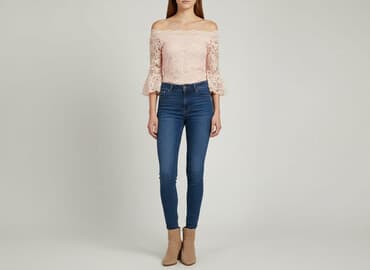 sukienki na wesele z koronką pudrowy róż: Sukienka damska, rozmiar S — 1