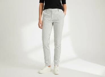 spodnie z lampasami h m: H&M, Material trousers for women, size M — 1