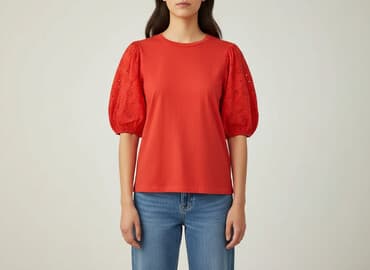 czerwone bluzki eleganckie: F&F, Bluzka damska, rozmiar M — 1