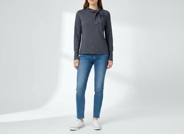 sweter piórkowy na drutach: Bluzka damska, rozmiar L — 6