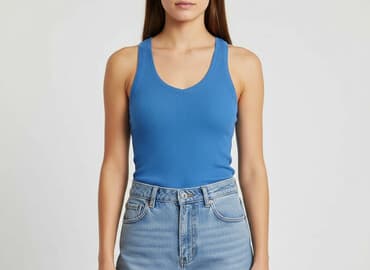 bluzki prążkowane krótki rękaw: Bluzka damska, rozmiar L — 1