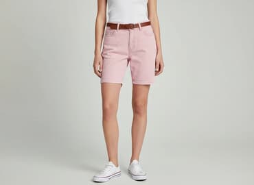 krótkie spodenki różowe: Denim, Szorty damskie, rozmiar L — 6