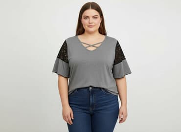 t shirt damski plus size: Shein Curve, T-shirt damski, rozmiar 5XL — 1