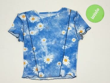 niebieska bluzki z krótkim rękawem: T-shirt damski, rozmiar S — 3