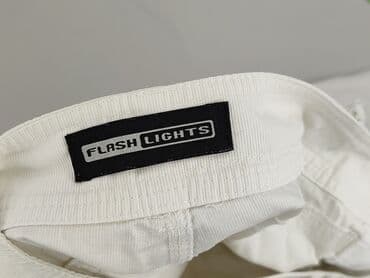 biale szerokie jeansy: FlashLights, Spodnie materiałowe damskie, rozmiar XL — 4