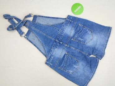 spodnie nabijane ćwiekami: Denim, Ogrodniczki damskie, S — 3