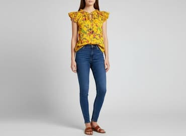 żółte bluzki z krótkim rękawem: Bluzka damska, rozmiar S — 7