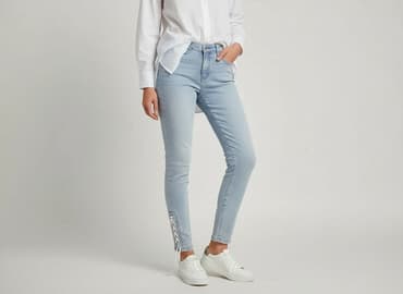 goodies jeans woskowane: Goodies, Jeansy damskie, rozmiar S — 7