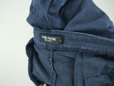bordowe woskowane spodnie: Tom Rose, Spodnie materiałowe damskie, L — 5