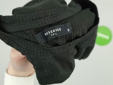 czarne t shirty w serek damskie: Reserved YFL, T-shirt damski, rozmiar S — 4