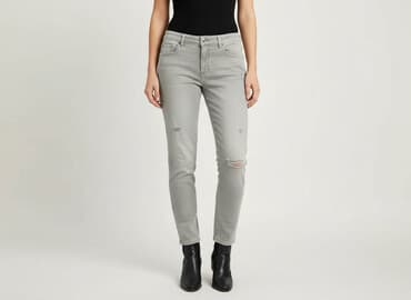 zara jeansy szare: Jeansy damskie, rozmiar M — 8