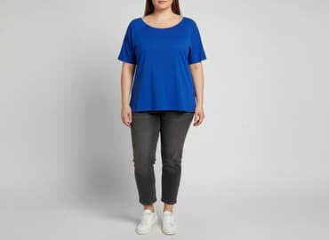 chabrowa bluzki plus size: Bluzka damska, rozmiar 4XL — 5