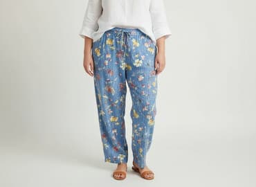 japonki damskie pepe jeans: Peacocks, Spodnie materiałowe damskie, rozmiar 2XL — 6