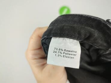 dżinsy z wysokim stanem czarne: SZACHOWNICA, Jeansy damskie, rozmiar S — 6