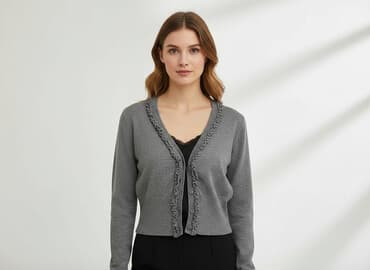 sweter z krótkim rękawem męski: Kardigan damski, rozmiar M — 6