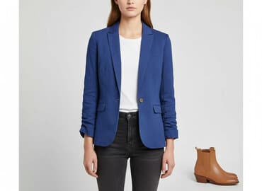 niebieska marynarka damska hm: H&M, Marynarka damska, rozmiar S — 1