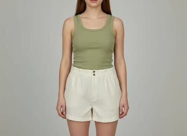 krótkie kremowe spodenki: Szorty damskie, rozmiar M — 6