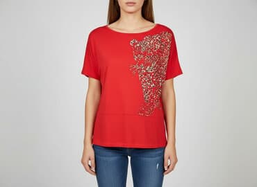 ubrania z kotem: Fleur, T-shirt damski, rozmiar L — 7