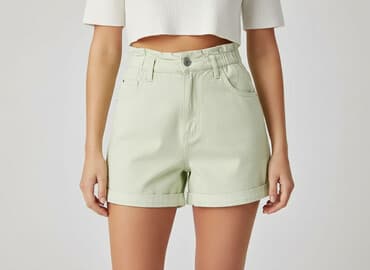 krótkie spodenki z wysokim stanem: Pimkie, Szorty damskie, rozmiar S — 6