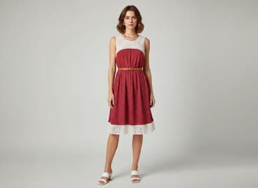 czerwona sukienki midi: Sukienka damska, rozmiar S — 1