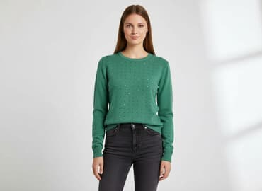 szmaragdowy sweter: Sweter damski, rozmiar M — 1