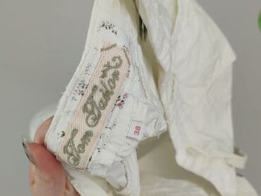 biale szerokie jeansy: Tom Tailor Denim, Spodnie materiałowe damskie, rozmiar M — 4