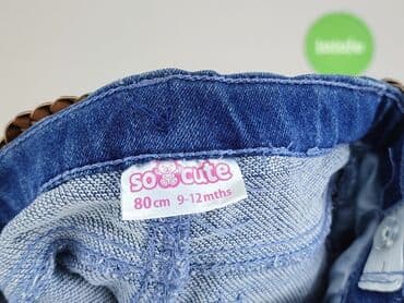sukienki letnie dziewczynki: Spodnie jeansowe, So cute, 9-12 miesięcy, stan - Idealny — 4